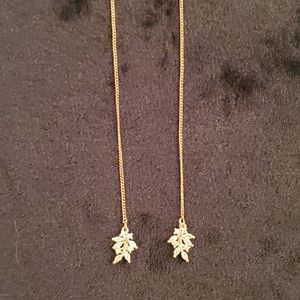 Gold tone thread through earrings